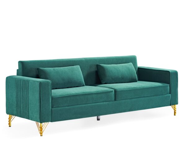 Aesthetic Sofas For Living Room, 3 Seater Couch With Classic Modern Appeal And Luxurious Soft Comfort, Easy To Maintain - Green
