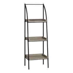 Etagere Bookcase Corner 3 Tier For Office - Taupe
