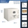 1.91 Cubic Ft Keypad Fireproof Jewelry Safe - White - Image 3
