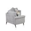 Upholstered 3 Seater Sofa With Curved Design And 2 Printed Pillows Chenille - Gray - Image 13