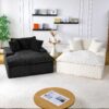 Harbor - Comfortable Luxury Sofa Turtle Fleece Fabric - White - Image 6