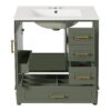 30" Bathroom Vanity With Sink And Ample Storage - Olive Green - Image 13