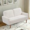 Loveseat Sofa, European Style With Sleek Design, Modern & Vintage Flair, Upholstered 2 Seater Couch - Ivory - Image 8