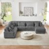Modern Oversized U Shaped Sectional Sofa With Chaise Lounge - Dark Gray - Image 12