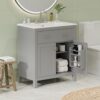 30" Bathroom Vanity With Sink And Soft Close Doors - Gray - Image 7