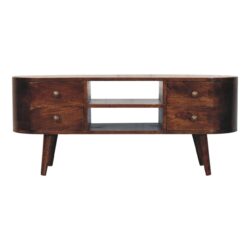Rounded Entertainment Unit - Walnut