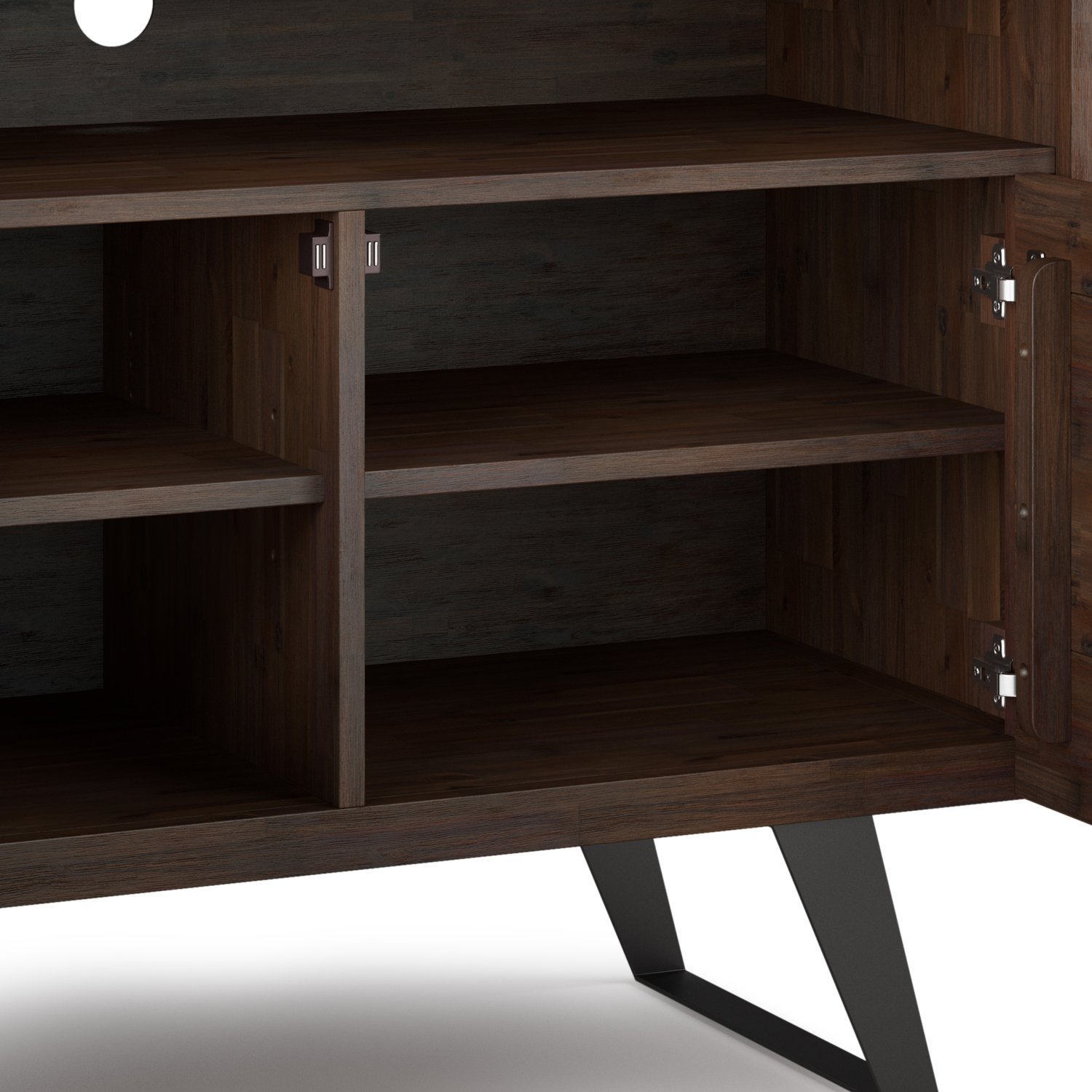 Lowry - Handcrafted TV Media Stand - Distressed Charcoal Brown - Image 5