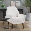 Ranlo - Round Accent Table With Geometric Legs - Black - Image 2