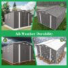 Large Metal Garden Shed With Double Door And Windows Waterproof Tool Shed - Gray - Image 5