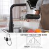 Modern Waterfall Kitchen Faucet With Temperature Display And Pull Down Sprayer, Zinc Construction - Matte Black - Image 8