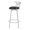Swivel Stool Bar Height, Contemporary & Modern (Set of 2) - Silver - Image 3