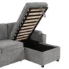L Shaped Convertible Sofa Bed With Storage, Cup Holders, USB Ports Chenille - Gray - Image 27