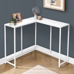 Corner Accent Console Table For Entryway, Contemporary And Modern - White