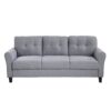 Modern Living Room Sofa Set Linen Upholstered Couch Furniture For Office, Home - Light Gray / Blue - Image 13
