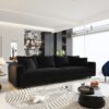 4 Seat Sofa, Deep Seat Couches With Soft Pillows And 3 Ottomans, Convertible Sofa Lounge Chair, For Living Room - Black - Image 11