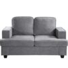 Modern Loveseat, Comfortable 2 Seater Couch With Deep Seating And High Density Foam, Loose Back Cushions, Wide Arms - Gray - Image 3