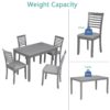 5 Pieces Modern Dining Set, Rectangular Wooden Dining Table With 4 Upholstered Chairs For Kitchen, Dining Room - Gray - Image 7