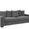 Luxe Corduroy Sofa With 5 Matching Toss Pillows, Sleek Design, Spacious And Comfortable 3 Seater Couch - Gray - Image 7