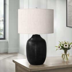 Lighting, Table Lamp, Ceramic, Contemporary - Black / Cream