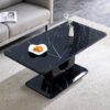 Modern Minimalist Pattern Sticker Rectangular Coffee Table With Elegant Design And Moderate Size - Black - Image 4