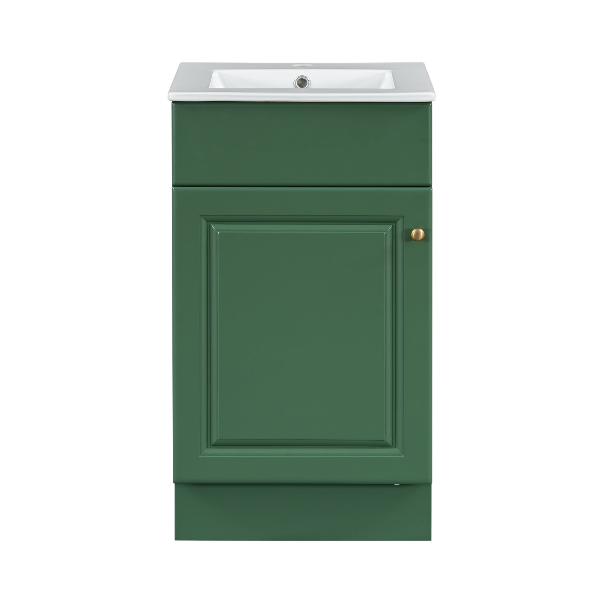18" Bathroom Vanity With Sink, & Ceramic Cabinet With Adjustable Shelf - Green - Image 15