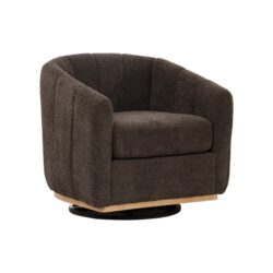 360° Swivel Pumpkin Shape Club Armchair - Charcoal