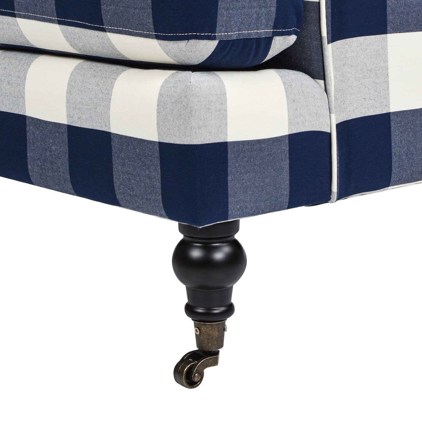 Alana Lawson - Accent Arm Chair Casters - Blue Lattice - Image 7