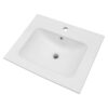 Premium Ceramic Rectangular Single Vanity Top With Overflow - White - Image 8