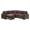L-Shape Sofa Bed Pull-Out Sleeper Sofa With Wheels, USB Ports, Power Sockets For Living Room - Brown - Image 11