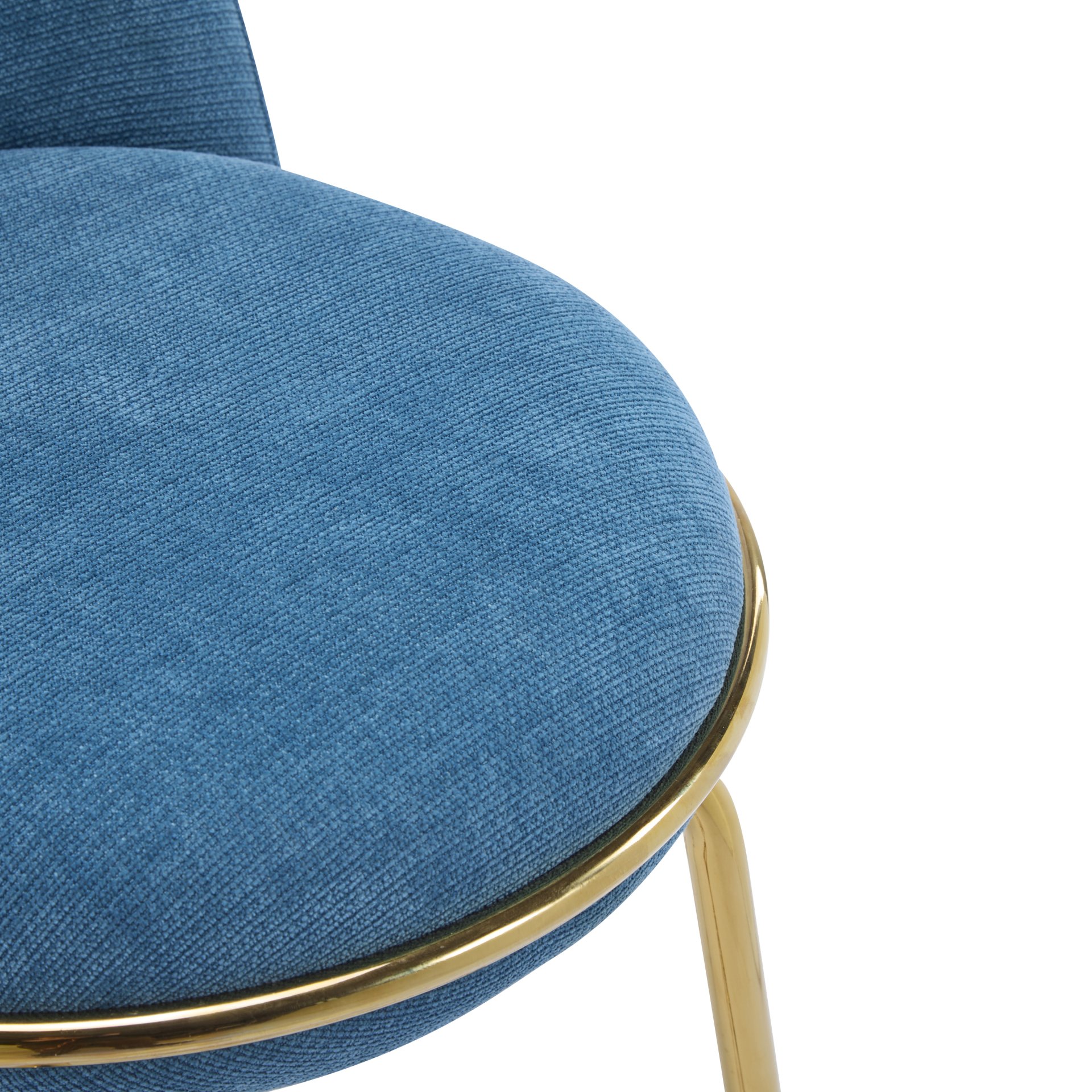 Rio Claro - Indoor Metal Upholstered Barstool Upholstery (Set of 2) - Gold / Blue - Image 9