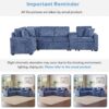 L Shaped Convertible Sofa Bed With Pull Out Bed, Cup Holders, And Storage Space - Blue - Image 9