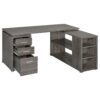L Shape 60" Computer Desk With Multiple Storage And Built In File Cabinet - Gray - Image 5