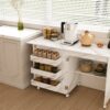 4 In 1 Folding Sewing Table With Lockable Wheels, Multi Functional Craft Station - White - Image 7