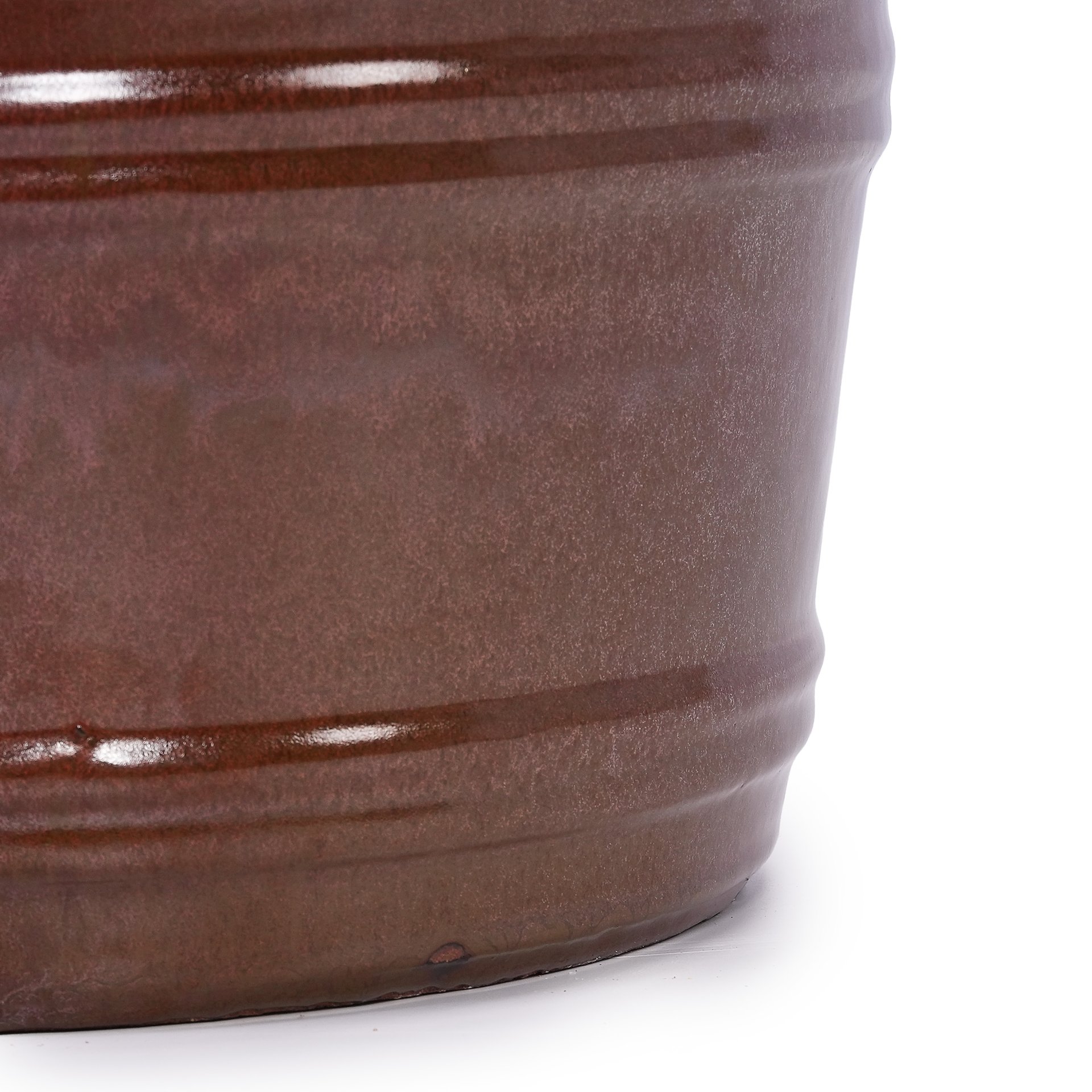 3 Pieces Ceramic Flowerpot, Planter For Patio, Garden Or Windowsills - Bean Paste Red - Image 11