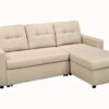 Convertible L Shaped Sectional Sleeper Sofa Bed, Saving Pull Out Couch - Beige - Image 11