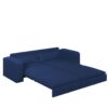 King Size Sleeper Sofa Bed, Pull Out Sofa Bed, 3 In 1 Convertible Sleeper Sofa, 3 Seat Couch With 2 Lumbar Pillows For Living Room - Blue - Image 15