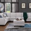 Jessica - Sectional Sofa With Ottoman - Light Gray - Image 3