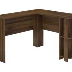 Computer Desk, Home Office, Corner, Storage Shelves, L Shape, Laptop, Contemporary & Modern - Walnut