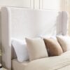 Hayden - King Size Upholstered Wingback Bed With And Tall 54" Headboard - Ivory - Image 7