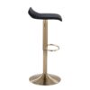 Ale - Contemporary Adjustable Height Barstool With Swivel With Oval Footrest (Set of 2) - Gold / Black - Image 3