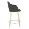 Boyne - Contemporary Fixed Height Counter Stool With Swivel With Round Footrest (Set of 2) - Natural / Dark Gray - Image 3