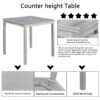 5 Piece Counter Height Table Set, Wooden Kitchen Table Set With Square Table And 4 Upholstered Chairs, Counter Height Dining Table With Crystal Decoration And Chair Set - Silver Gray - Image 6