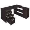 L Shape Computer Desk With Multiple Storage And 3 Drawers - Cappuccino - Image 6