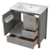 30" Bathroom Vanity With Soft Close Storage - Gray - Image 16