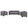 3 Piece Sofa Sets With Legs, Upholstered Couches - Gray - Image 14