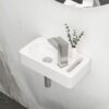 Rectangle, Wall Mount Bathroom Sink & Single Faucet Hole - White - Image 2