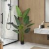 60" Tall, Artificial Plant, Bird Of Paradise Tree, Indoor, Faux, Fake, Floor, Greenery, Potted, Decorative - Green / Black - Image 4