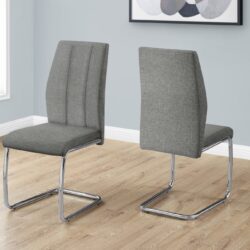 Dining Chair, Side Upholstered For Dining Room, Contemporary & Modern (Set of 2) - Gray