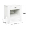 Cleary - Contemporary Wood Nightstand With Drawer - White - Image 3