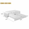 King Size Sleeper Sofa Bed, Pull Out Sofa Bed, 3 In 1 Convertible Sleeper Sofa, 3 Seat Couch With 2 Lumbar Pillows For Living Room - Beige - Image 9